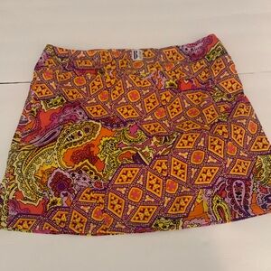 B SKINZ Skort Womens Large Geometric Multi-Color Stretch Golf Tennis Pickleball